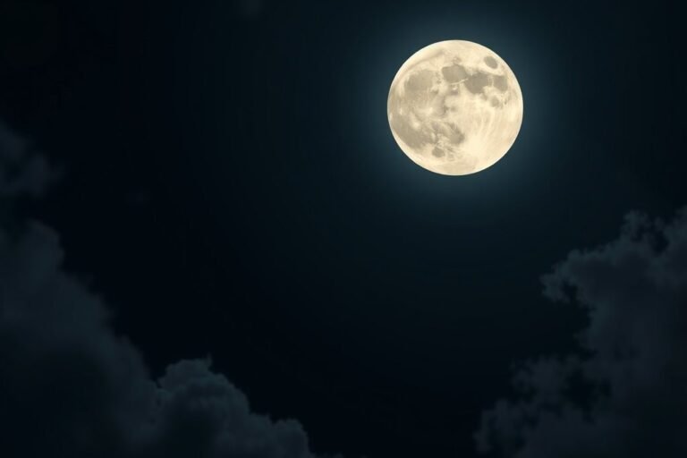 Luna llena brillante en un cielo nocturno